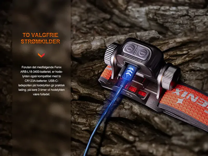 Fenix HM65R-T V2 hodelykt 1600LM sort