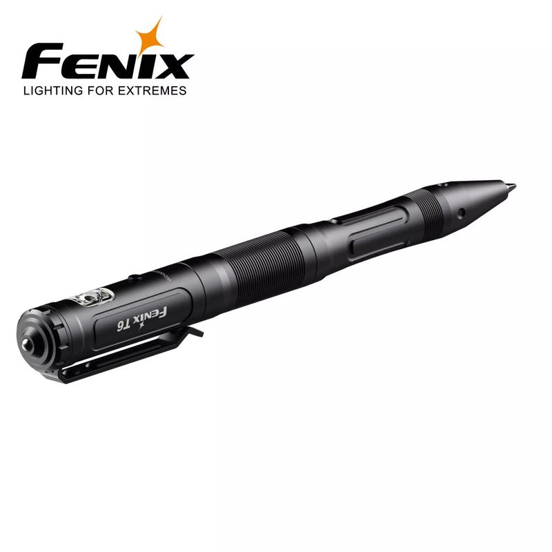 FENIX T6 TAKTISK LYSPENN SORT Multifunksjonell taktisk penn som er i stand til å lyse opp, knuse vinduer og skrive.